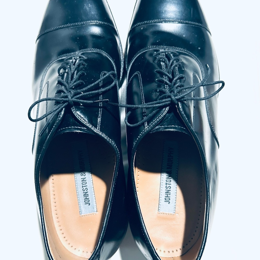 Johnston & Murphy Men's Black Size 11 Oxford Shoes VGUC